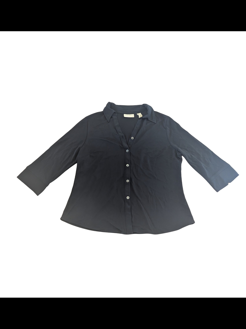 EUC Valerie Stevens Separates Women's Petite Large Black Button Up Shirt